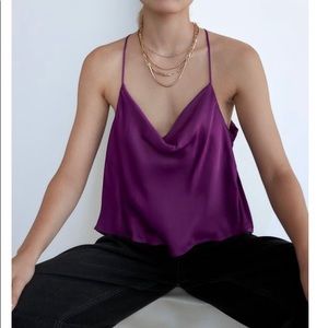Purple Cowl Neck Tank